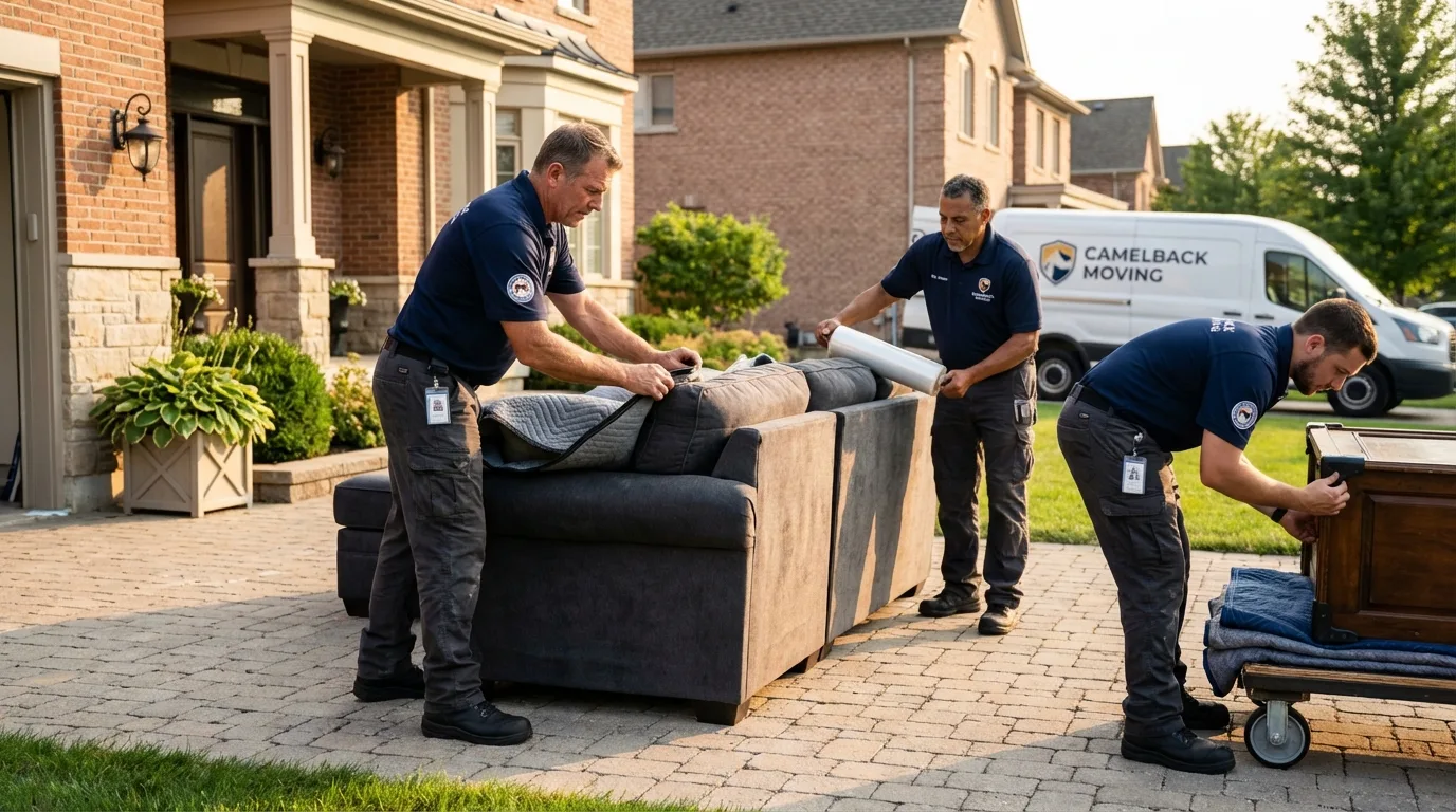 Large estate moving crew wrapping furniture in Vonore, TN
